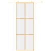 Skjutdörr guld klart ESG-glas och aluminium vidaXL 76 x 205 cm – miniatyr 3