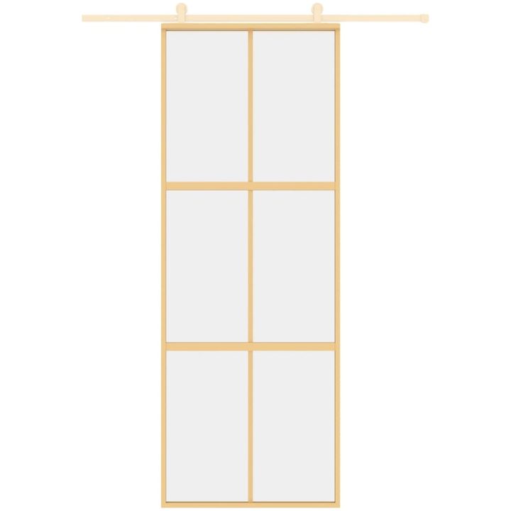 Skjutdörr guld klart ESG-glas och aluminium vidaXL 76 x 205 cm – bild 3