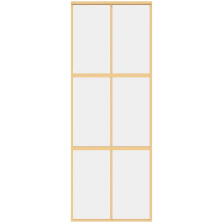 Skjutdörr guld klart ESG-glas och aluminium vidaXL 76 x 205 cm – bild 4