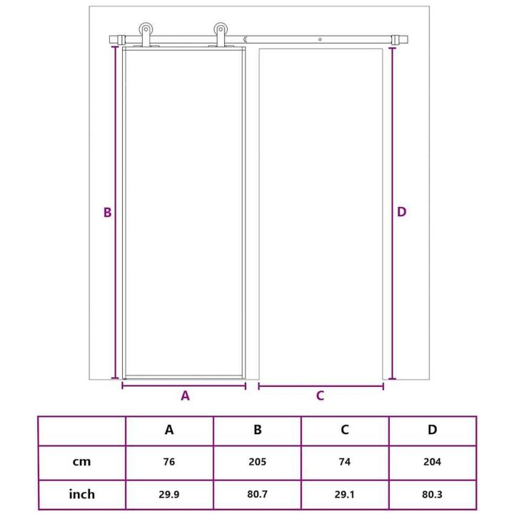Skjutdörr guld klart ESG-glas och aluminium vidaXL 76 x 205 cm – bild 10