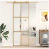 Skjutdörr guld klart ESG-glas och aluminium vidaXL 76 x 205 cm – miniatyr 1