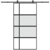 Skjutdörr med beslag 102,5x205 cm härdat glas och aluminium vidaXL 102.5 x 205 cm (213.5 cm) – miniatyr 1