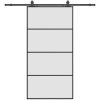 Skjutdörr med beslag svart 102,5x205 cm ESG-glas vidaXL 102.5 x 205 cm (200 cm sliding rail) – miniatyr 2