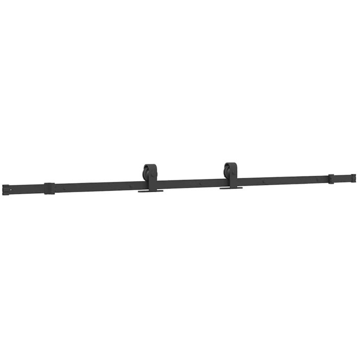 Skjutdörr med beslag svart 102,5x205 cm ESG-glas vidaXL 102.5 x 205 cm (200 cm sliding rail) – bild 4