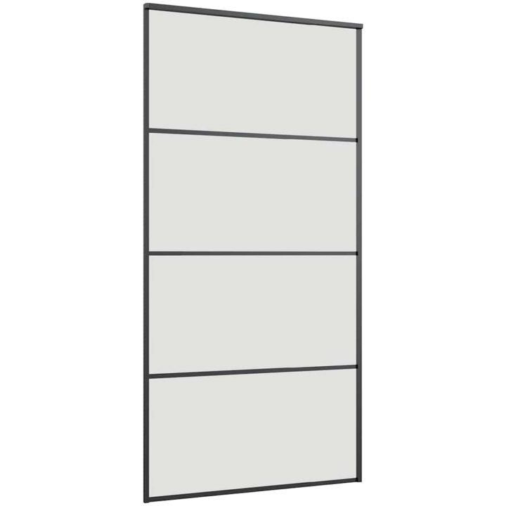 Skjutdörr med beslag svart 102,5x205 cm ESG-glas vidaXL 102.5 x 205 cm (200 cm sliding rail) – bild 5
