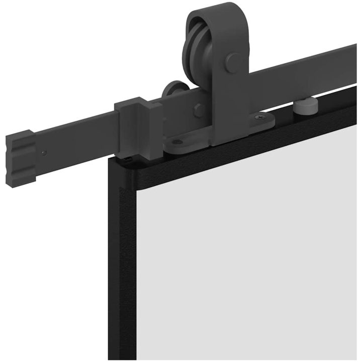 Skjutdörr med beslag svart 102,5x205 cm ESG-glas vidaXL 102.5 x 205 cm (200 cm sliding rail) – bild 6