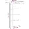 Skjutdörr med beslag svart 102,5x205 cm härdat glas vidaXL 102.5 x 205 cm (200 cm sliding rail) – miniatyr 9