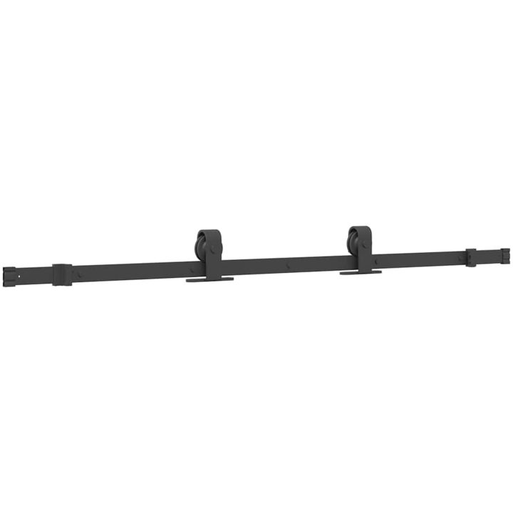 Skjutdörr med beslag svart 76x205 cm ESG-glas vidaXL 76 x 205 cm (183 cm sliding rail) – bild 4