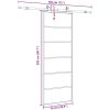 Skjutdörr med beslag svart 76x205 cm ESG-glas vidaXL 76 x 205 cm (183 cm sliding rail) – miniatyr 9