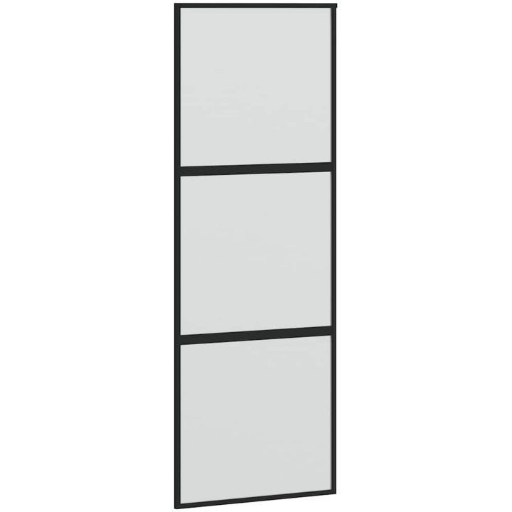 Skjutdörr med beslag svart 76x205 cm härdat glas vidaXL 76 x 205 cm (183 cm sliding rail) – bild 5