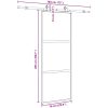 Skjutdörr med beslag svart 76x205 cm härdat glas vidaXL 76 x 205 cm (183 cm sliding rail) – miniatyr 9