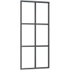 Skjutdörr med beslag svart 90x205 cm ESG-glas vidaXL 90 x 205 cm (200 cm sliding rail) – miniatyr 5