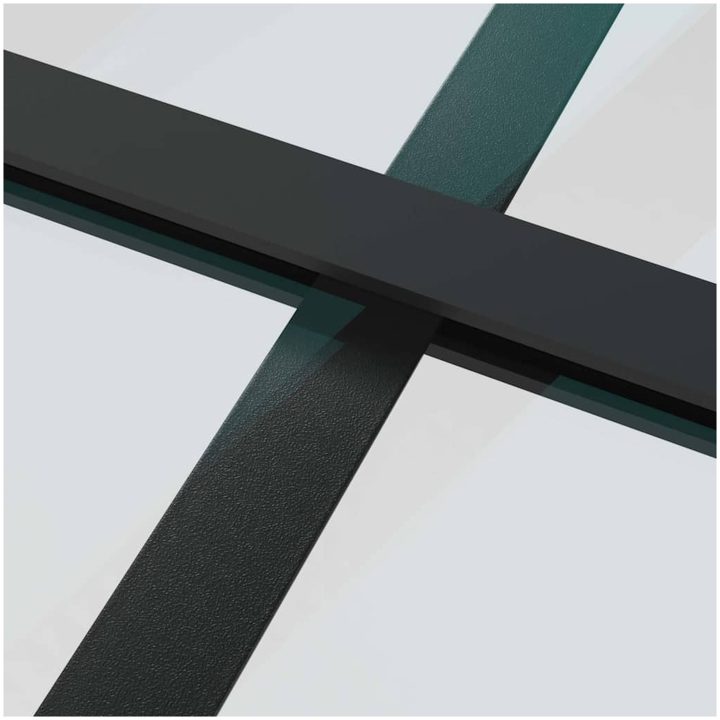 Skjutdörr med beslag svart 90x205 cm ESG-glas vidaXL 90 x 205 cm (200 cm sliding rail) – bild 8