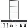 Skjutdörr med beslagset ESG glas och aluminium 102x205 cm vidaXL 102 x 205 cm (183 cm sliding rail) – miniatyr 2