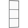 Skjutdörr med beslagset ESG glas och aluminium vidaXL 76 x 205 cm (183 cm sliding rail) – miniatyr 3