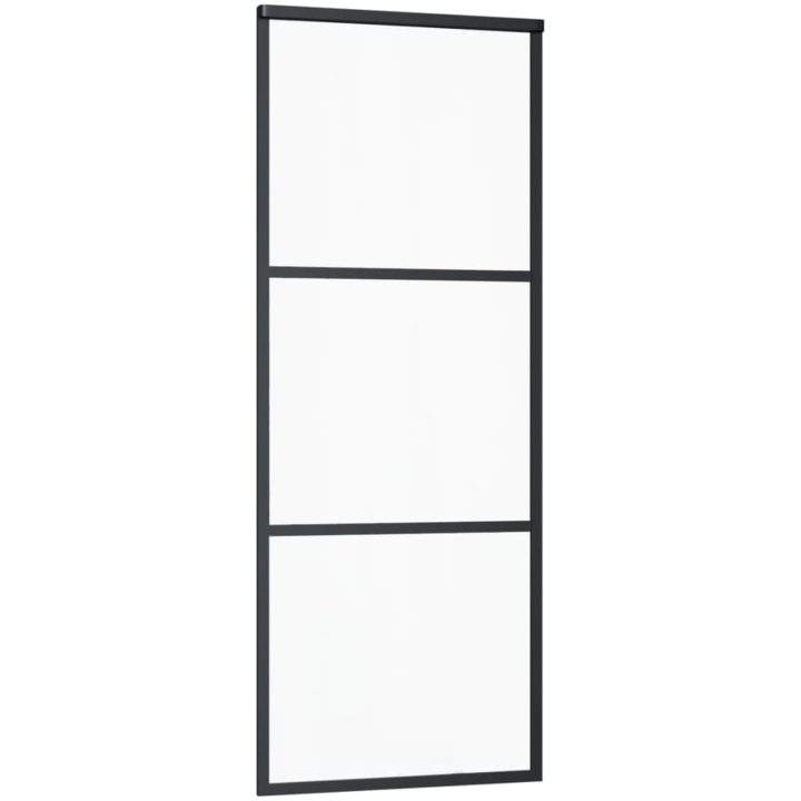 Skjutdörr med beslagset ESG glas och aluminium vidaXL 76 x 205 cm (183 cm sliding rail) – bild 3