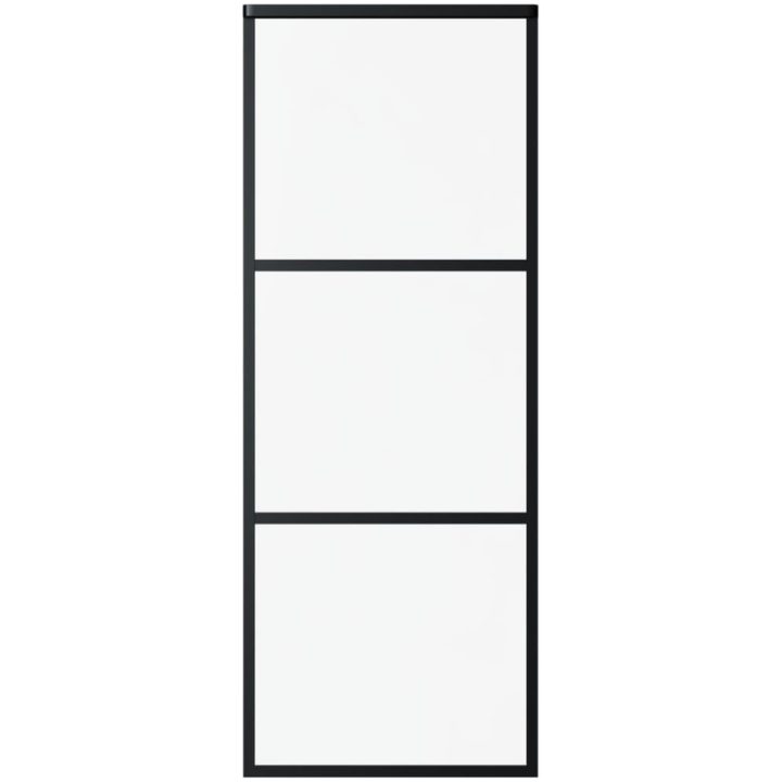 Skjutdörr med beslagset ESG glas och aluminium vidaXL 76 x 205 cm (183 cm sliding rail) – bild 4