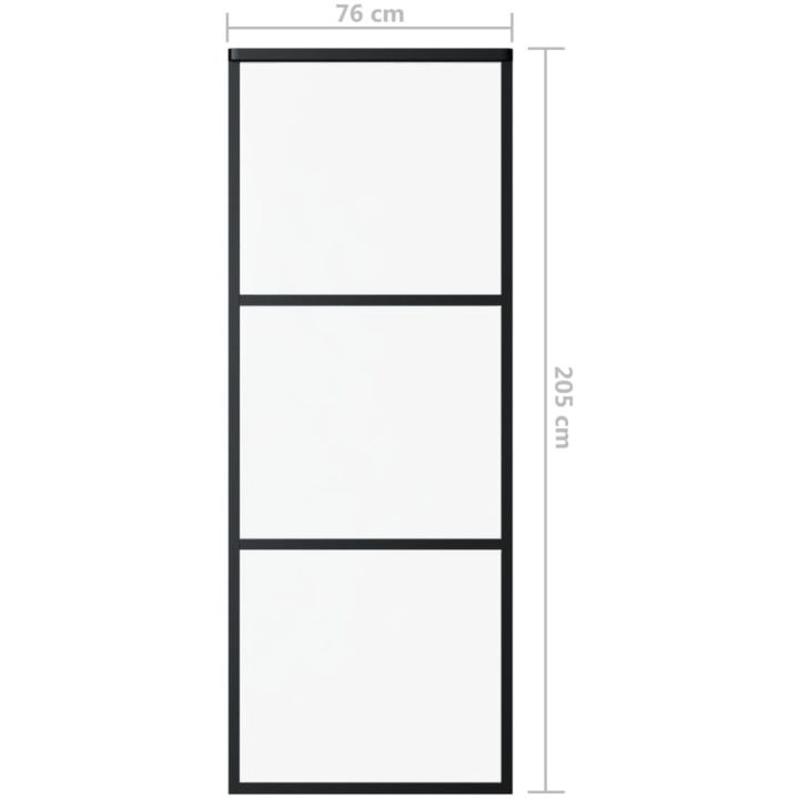 Skjutdörr med beslagset ESG glas och aluminium vidaXL 76 x 205 cm (183 cm sliding rail) – bild 9