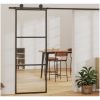 Skjutdörr med beslagset ESG glas och aluminium vidaXL 76 x 205 cm (183 cm sliding rail) – miniatyr 1