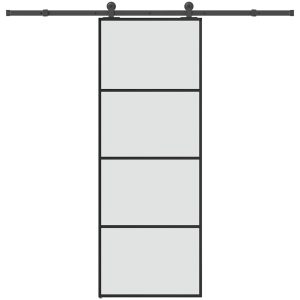 Skjutdörr med beslagset ESG glas och aluminium vidaXL