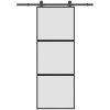 Skjutdörr med beslagset härdat glas och aluminium 76x205 cm vidaXL 76 x 205 cm (152.5 cm) – miniatyr 1