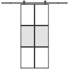 Skjutdörr med beslagset härdat glas och aluminium 90x205 cm vidaXL 90 x 205 cm (213.5 cm) – miniatyr 1