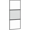 Skjutdörr med beslagssats svart 90x205 cm härdat glas vidaXL 90 x 205 cm (213 cm sliding rail) – miniatyr 5