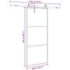 Skjutdörr med beslagssats svart 90x205 cm härdat glas vidaXL 90 x 205 cm (213 cm sliding rail) – miniatyr 9