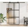 Skjutdörr med hårdvara 102,5x205 cm härdat glas och aluminium vidaXL 102.5 x 205 cm (213.5 cm) – miniatyr 2