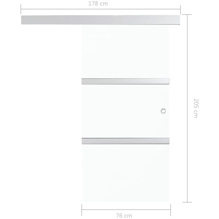 Skjutdörr med mjukstopp ESG-glas och aluminium vidaXL 76 x 205 cm – bild 8