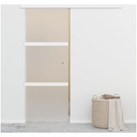 Skjutdörr med mjukstopp ESG-glas och aluminium vidaXL