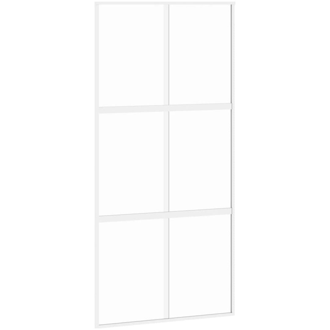 Skjutdörr vit härdat glas och aluminium vidaXL 102.5 x 205 cm – bild 2