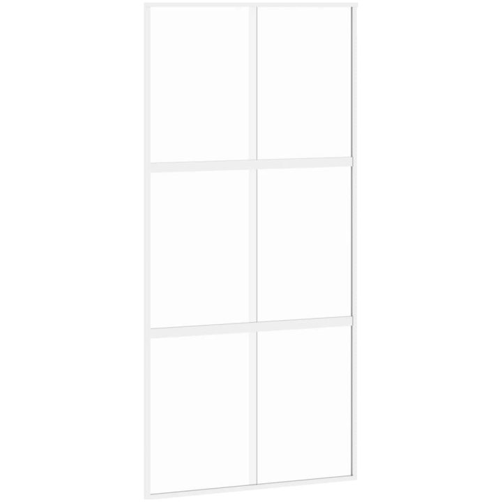 Skjutdörr vit härdat glas och aluminium vidaXL 102.5 x 205 cm – bild 2