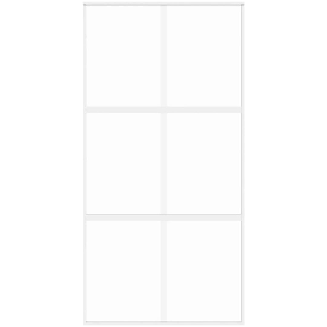 Skjutdörr vit härdat glas och aluminium vidaXL 102.5 x 205 cm – bild 4