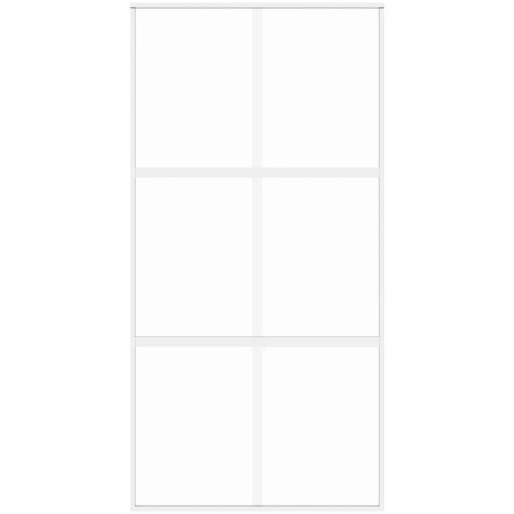 Skjutdörr vit härdat glas och aluminium vidaXL 102.5 x 205 cm – bild 4