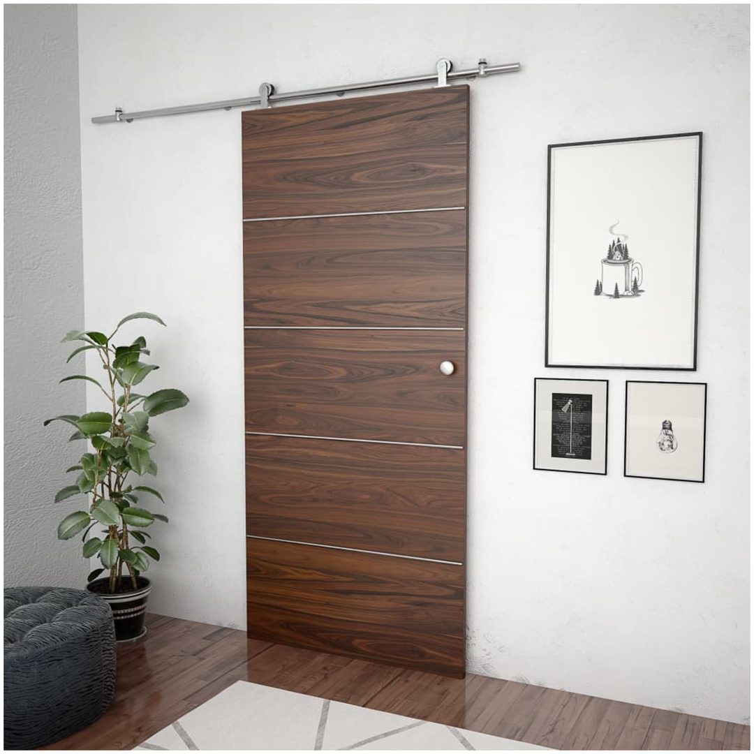 Skjutdörrsbeslag 183 cm rostfritt stål silver vidaXL 183 cm – bild 3
