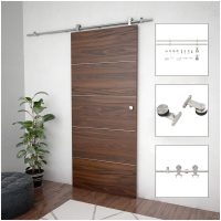 Skjutdörrsbeslag 183 cm rostfritt stål silver vidaXL