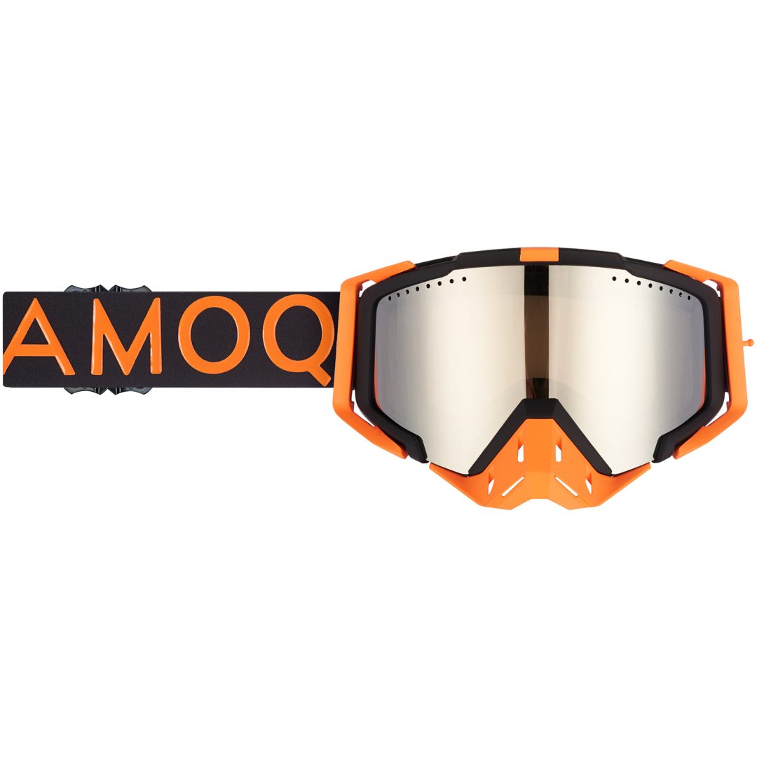 Skoterglasögon Aster Vent+ Svart Orange Silver Mirror AMOQ