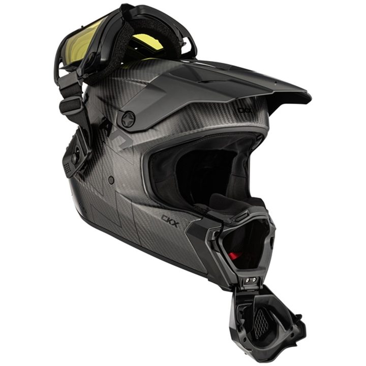 Skoterhjälm Titan AMS Matt Carbon + Brillor CKX M – bild 2