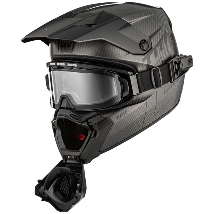 Skoterhjälm Titan AMS Pro Matt Carbon Eluppvärmd Fotokrom CKX M – bild 3