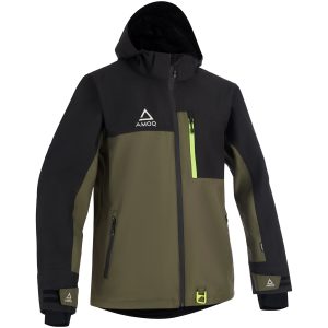 Skoterjacka Dynamic Fodrad Svart Militärgrön Hivis AMOQ