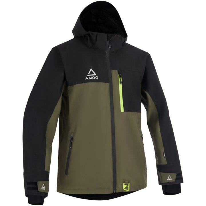 Skoterjacka Dynamic Fodrad Svart Militärgrön Hivis AMOQ XS – bild 4