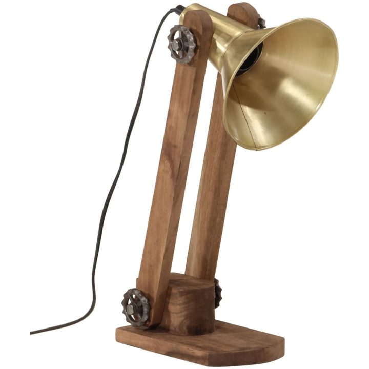 Skrivbordslampa 25 W antik mässing 23x13x52 cm E27 vidaXL 23 x 23 x 52 cm – bild 2