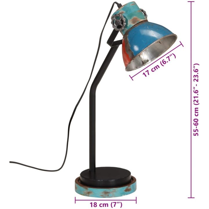 Skrivbordslampa 25 W flerfärgad 18x18x60 cm E27 vidaXL – bild 11