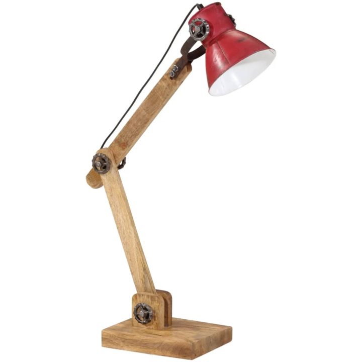 Skrivbordslampa 25 W nött röd 23x18x96 cm E27 vidaXL – bild 2