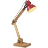 Skrivbordslampa 25 W nött röd 23x18x96 cm E27 vidaXL – miniatyr 1