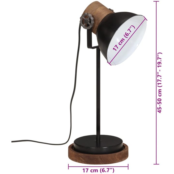 Skrivbordslampa 25 W svart 17x17x50 cm E27 vidaXL – bild 11