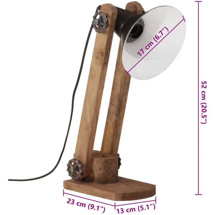 Skrivbordslampa 25 W svart 23x13x52 cm E27 vidaXL 23 x 23 x 52 cm – bild 11