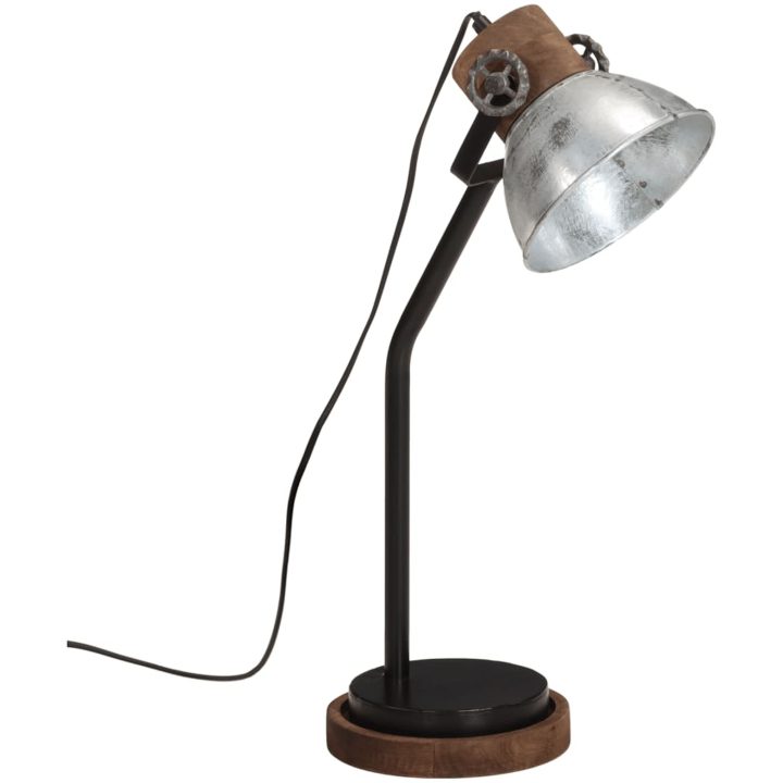 Skrivbordslampa 25 W vintage silver 18x18x60 cm E27 vidaXL – bild 2
