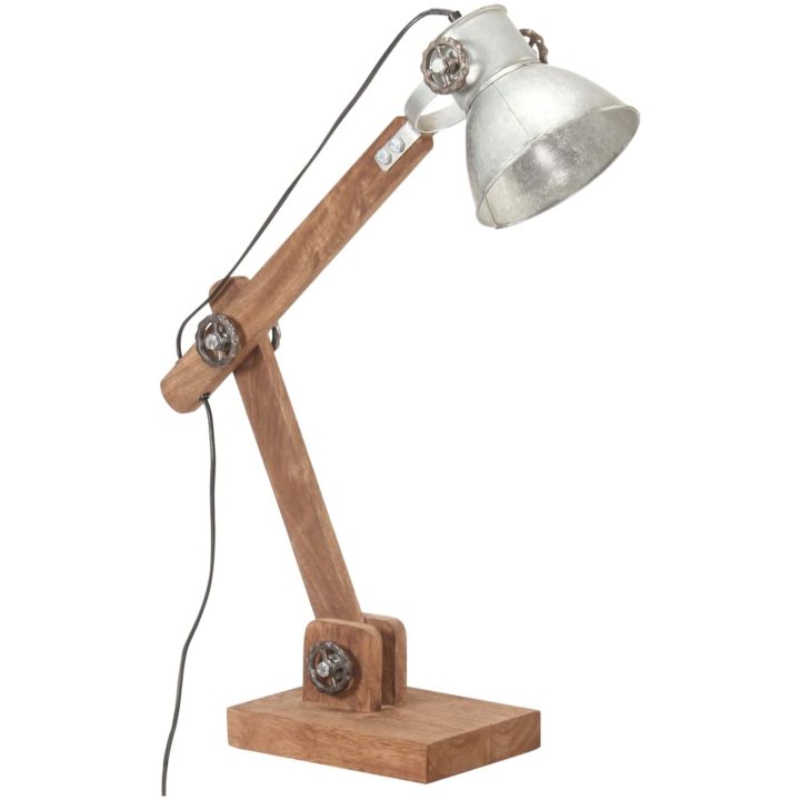 Skrivbordslampa industriell silver rund 58x18x90 cm E27 vidaXL – bild 2